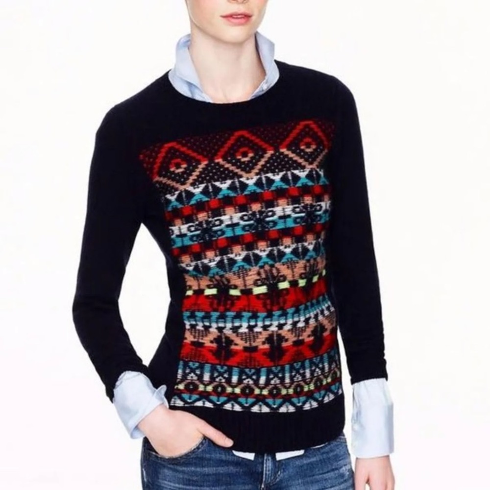 J crew jacquard stitch sweater
